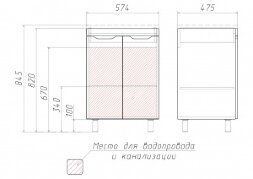 Тумба под умывальник Andrea 3D  без ящиков 