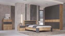 Комод 3 ящика Ленора, Дуб вотан/Графит