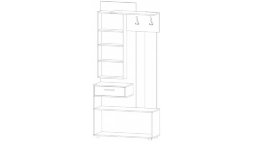 Секция с зеркалом Инфинити, Дуб Крафт/Белый