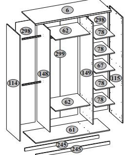 Шкаф 4 двери 4DG2S Z DOORSET   