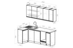 Кухонный гарнитур Равенна прайм, 110х200 см